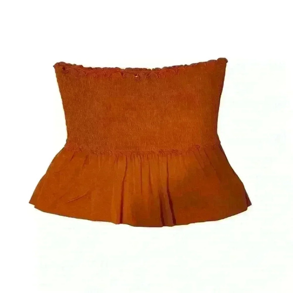 Hollister Strapless Rust Color Tube Top Crop Top - Picture 1 of 3